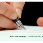 Temporary residence card for foreigners with work permits