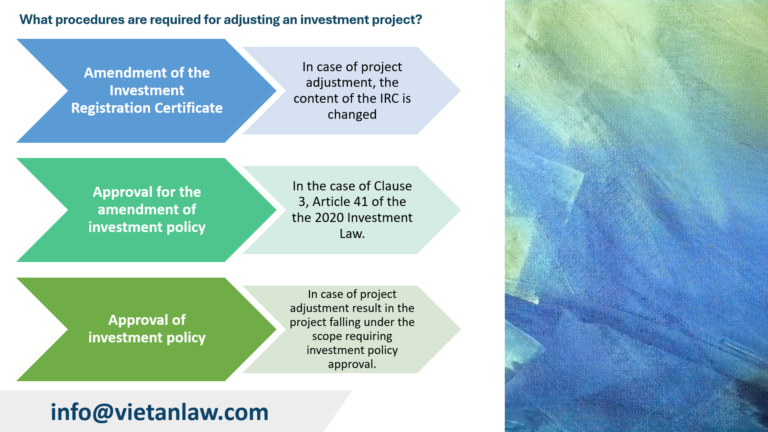 What procedures are required for adjusting an investment project?