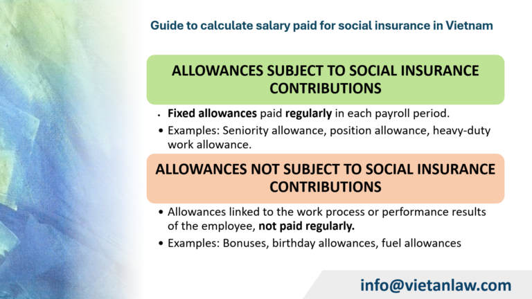 Guide to calculate salary paid for social insurance in Vietnam