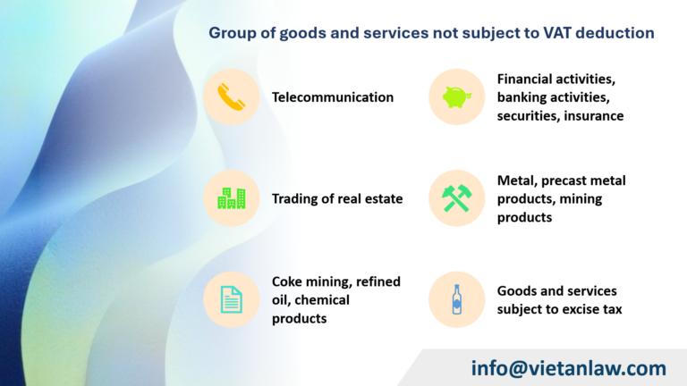 Group of goods and services not subject to VAT deduction