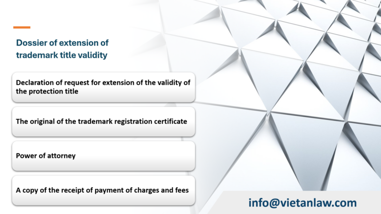 Dossier of extension of trademark title validity