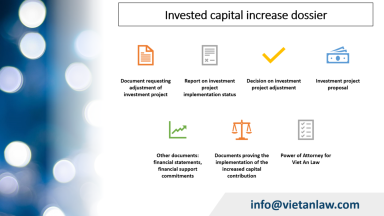 Dossier to increase invested capital by loans of FDI company in Vietnam