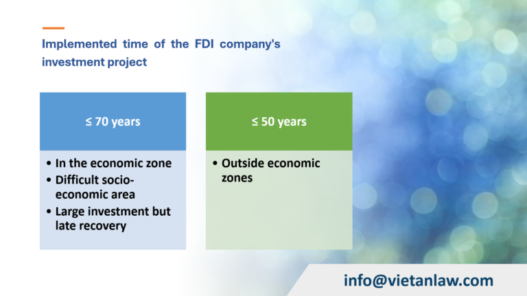 Implemented time of the FDI company's investment project