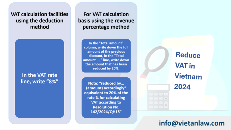 Note for reduce VAT in the invoice