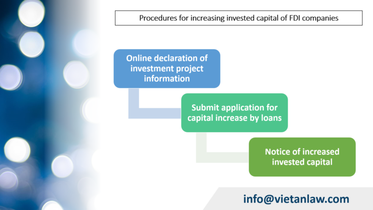 Procedures for increasing invested capital of FDI companies