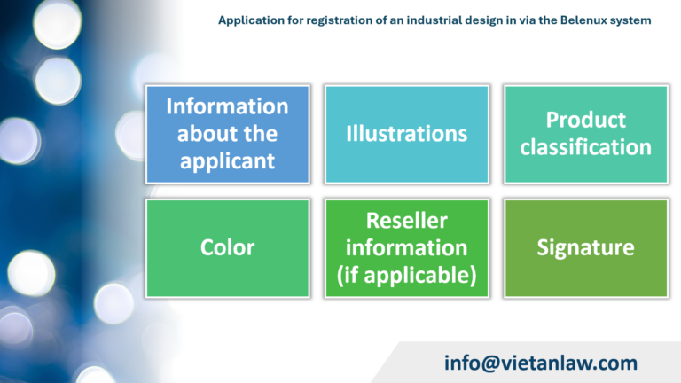 Application for registration of an industrial design in via the Belenux system