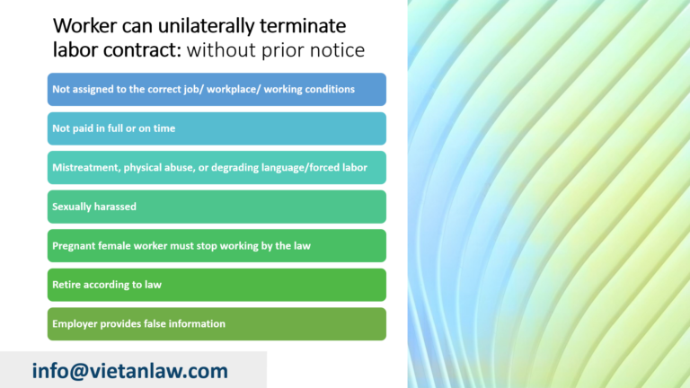 Worker can unilaterally terminate labor contract without prior notice