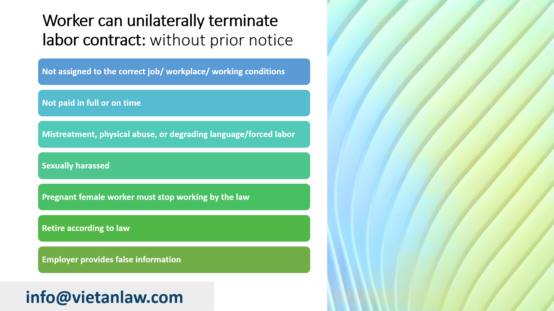 Worker can unilaterally terminate labor contract in Vietnam without ...