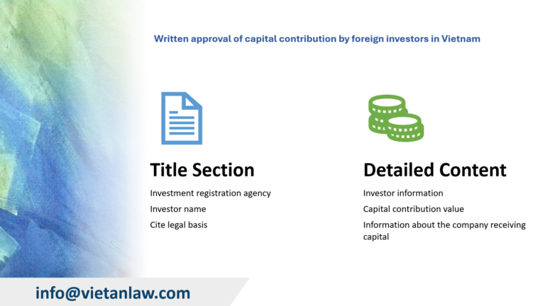 Written approval of capital contribution by foreign investors in Vietnam