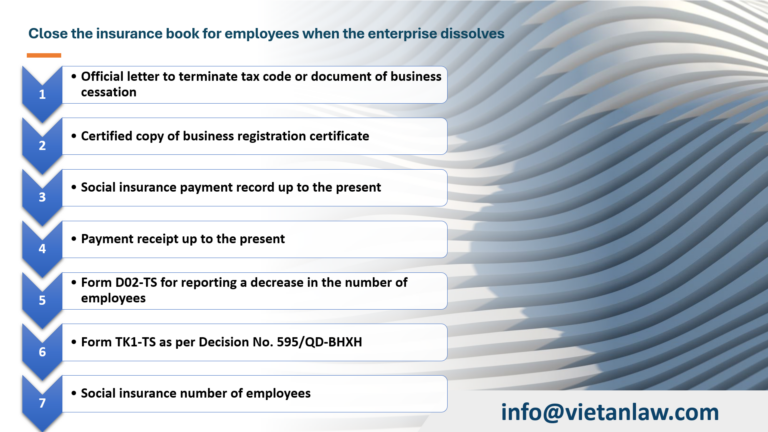 Close the insurance book for employees when the enterprise dissolves