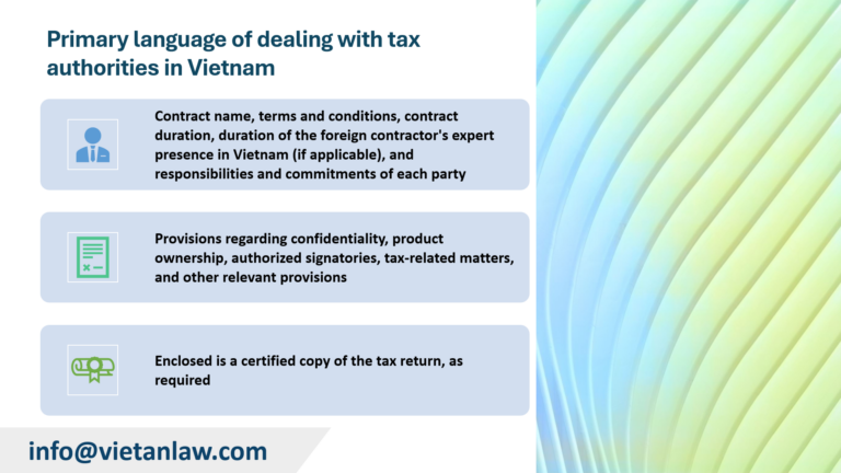 Primary language of dealing with tax authorities in Vietnam