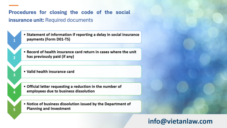 Procedures for closing the code of the social insurance unit Required documents 