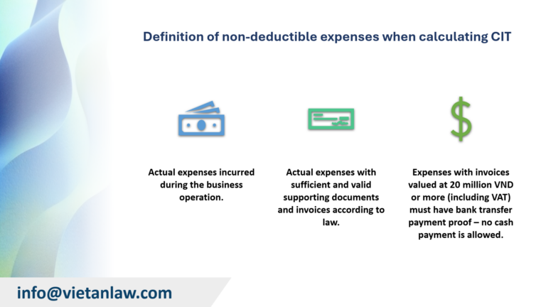 Definition of non-deductible expenses when calculating CIT