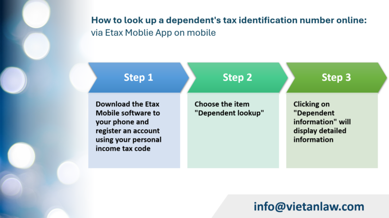 How to look up a dependent's tax identification number online via Etax Moblie App on mobile
