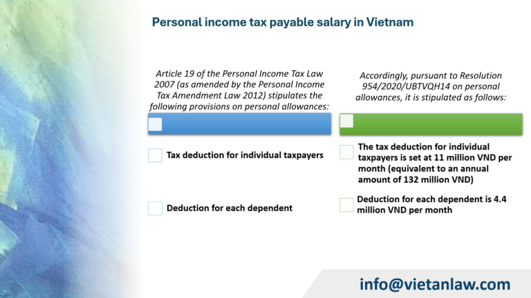 Personal income tax payable salary in Vietnam