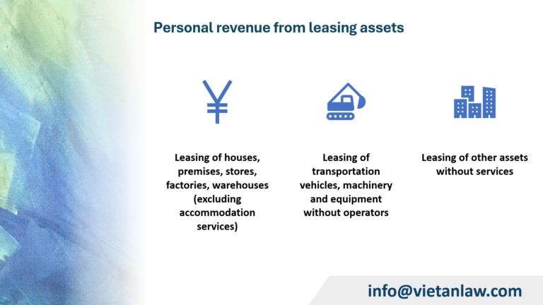 Personal revenue from leasing assets