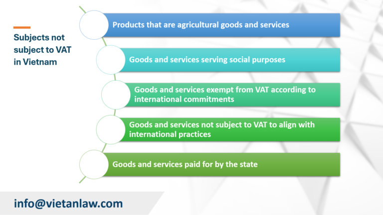 Subjects not subject to VAT in Vietnam