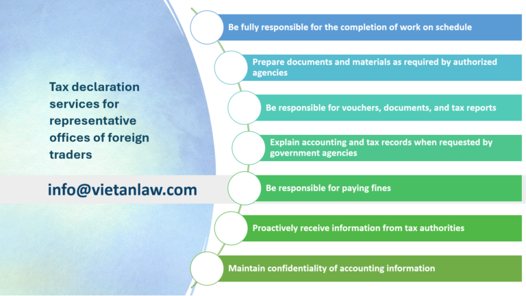 Tax declaration services for representative offices of foreign traders