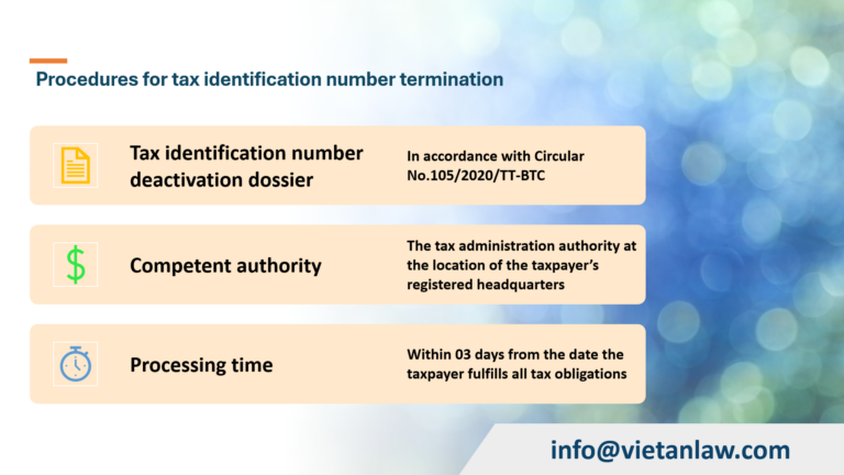 Procedures for tax identification number termination