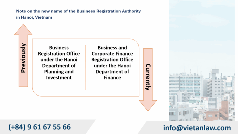 Note on the new name of the Business Registration Authority in Hanoi, Vietnam