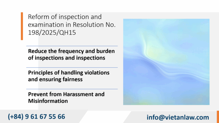 Reform of inspection and examination in Resolution No. 1982025QH15