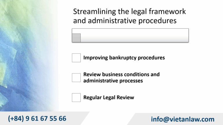 Streamlining the legal framework and administrative procedures