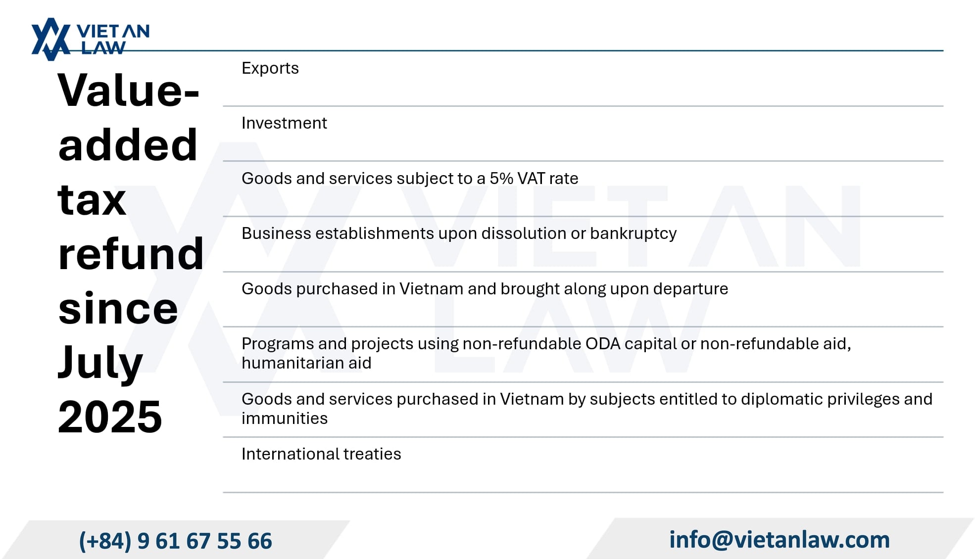 Cases eligible for value-added tax refund