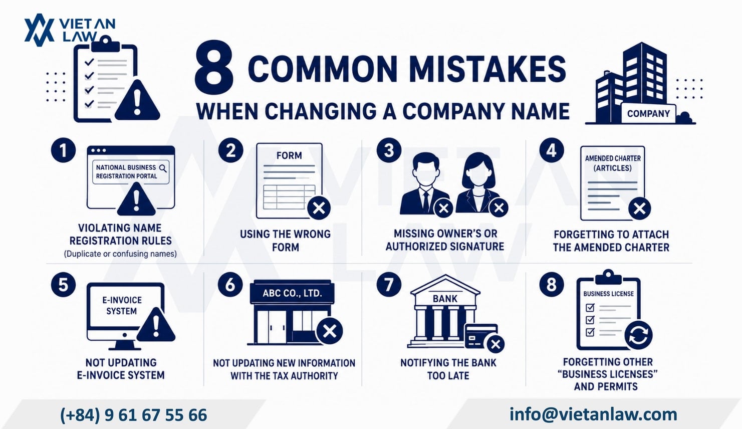 08 common mistakes when changing a company name in Vietnam